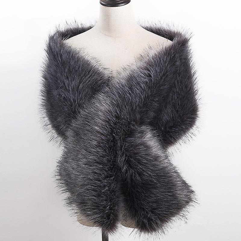 Faux Fur Fox Hair Bride Evening Dress Thickened Cape Cape Scarf Style03 | Fruugo SG