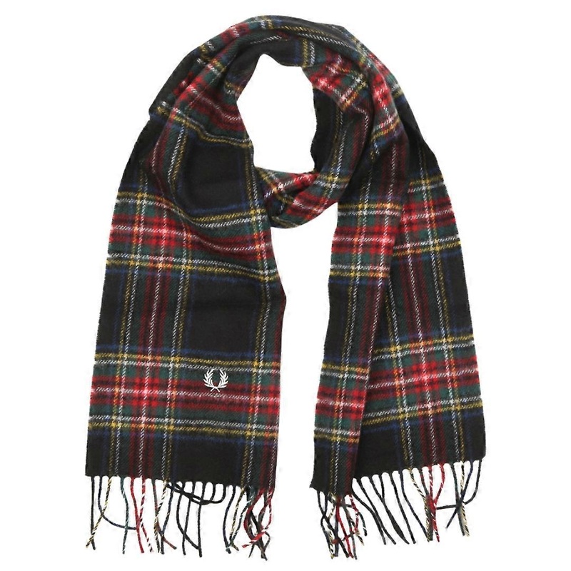 Fred Perry Black Stewart Tartan Scarf | Fruugo SG