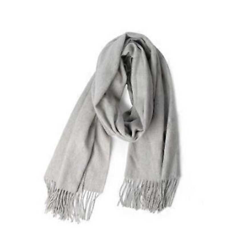 light gray faux cashmere unisex winter solid color 190CM*32CM scarf | Fruugo SG