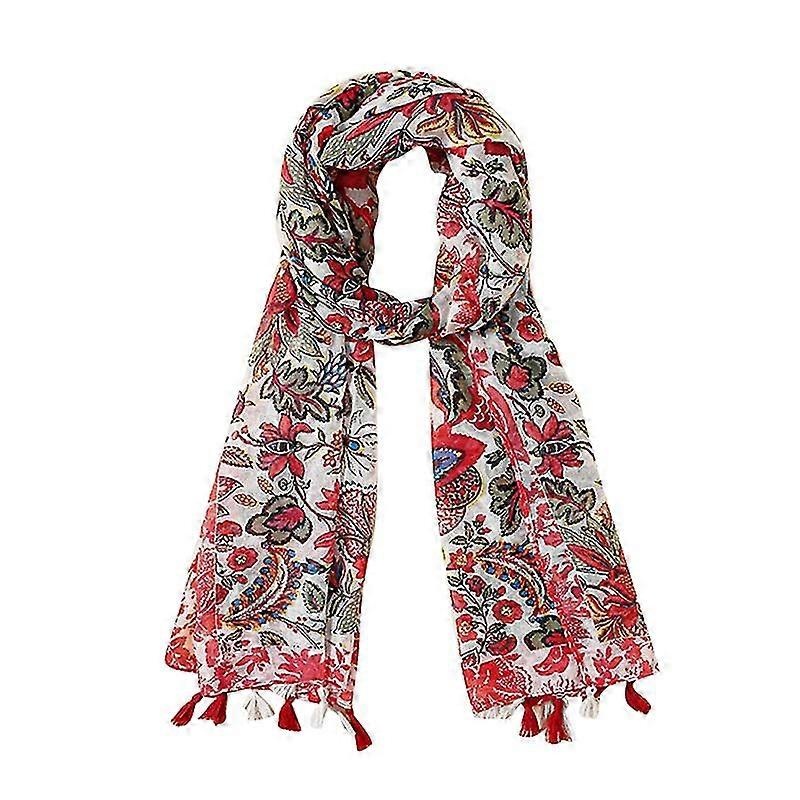 Pretty Knit Scarf Classical Flower Printed Pattern Large Shawl For Cold Winter | Fruugo SG