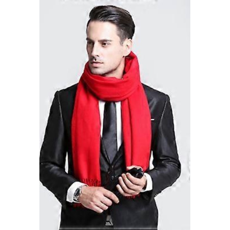 red imitation cashmere unisex winter solid color 190CM*32CM scarf | Fruugo SG