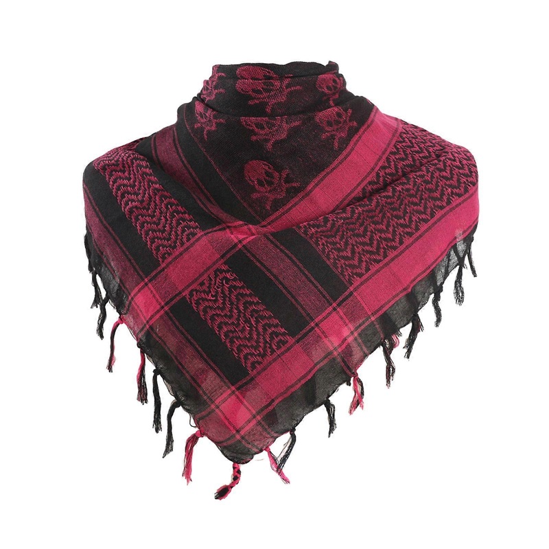 Skull Pattern Arab Keffiyeh Shemagh Square Scarf Lightweight Neck Warmer Cover Desert Scarves Shawl Headwrap for Camping  rose Red | Fruugo SG