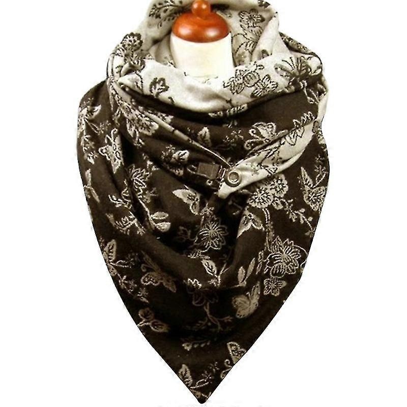 Women Men Thicken Warm Triangle Scarf With Buckle Clip Butterfly Floral Print Neck Warmer Snood Winter Blanket Shawl | Fruugo SG