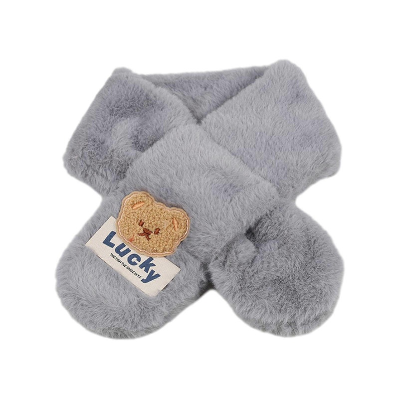 2-10Y Kids Long Muffler Lovely Bear Designed Neckerchief Cute Cartoon Animal Pattern Neck Scarf for Outdoor Activities  Gray | Fruugo SG