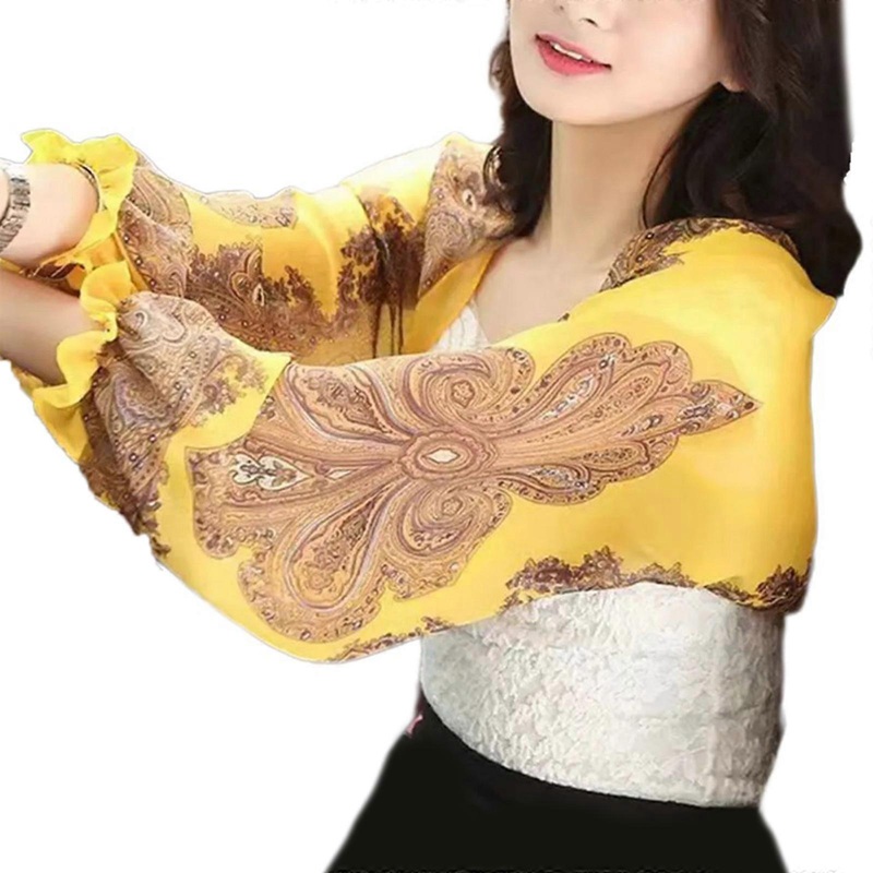 Breathable Chiffon Sunproof Arm Sleeve Cover Cup Cooling Shawl Wrap for Women Outdoor Sport Daily Driving Cycling Use  Yellow | Fruugo SG