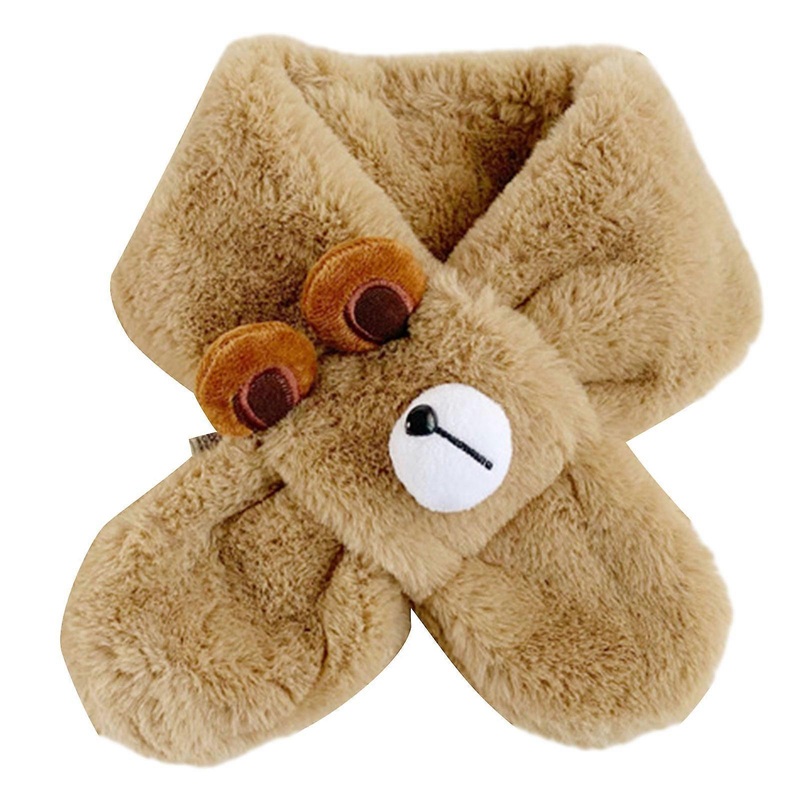 Cartoon Bear Scarf for Kids Cute Plush Scarf Neckerchief for Toddler InsStyle Neck Warmer Child Winter Outdoor Neck Wear  khaki | Fruugo SG