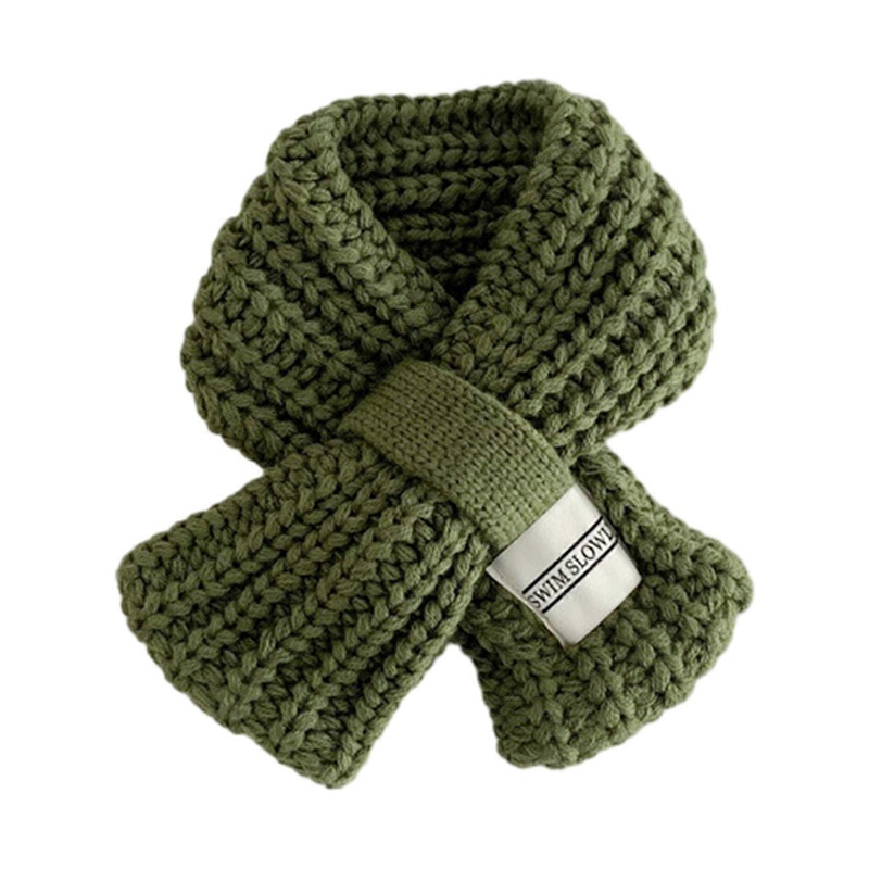 Fashionable Knitted Scarf for Kids Winter Warmth Neck Warmer Boys Girls Knitting Neckerchief Trendy Windproof Neck Cover  Green | Fruugo SG