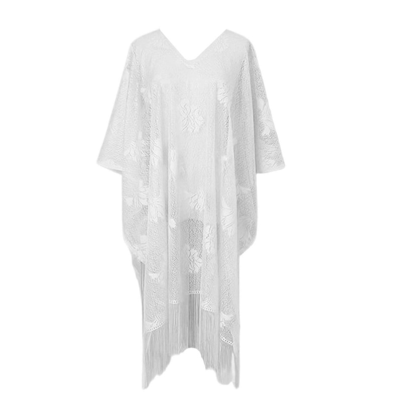 Multifunctional Shawl Wrap for Women Long Tassels Beachwear for Club and Evening Parties Fashion Hollowed Out Top  White | Fruugo SG
