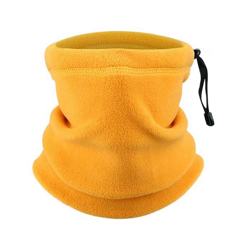 Soft Neck Warmer Gaiter Solid Color Drawstring Design Fleece Neck Gear For Cycling | Fruugo SG
