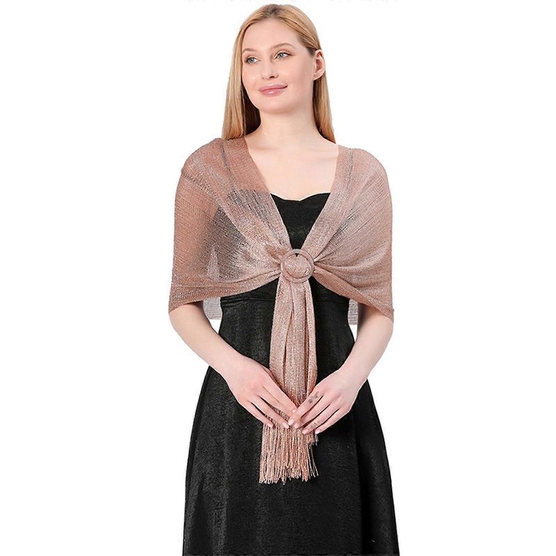 Stylish Tassels Shawl for Women Glittering Neck Wrap for Parties Wedding Party Shoulder Wrap Lady Elegant Dress Poncho  rose Gold | Fruugo SG