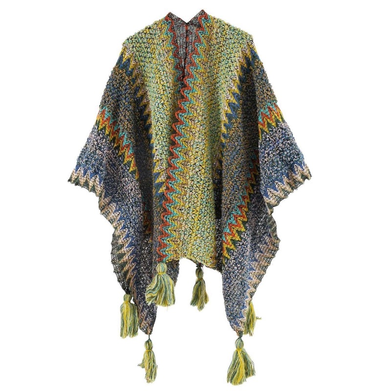 Trendy Warm Blanket Shawl Wrap Poncho for Outdoor Cardigan Warm Shawl Wrap for Wedding Evening Dresses Tassels Scarve  Color 6 | Fruugo SG