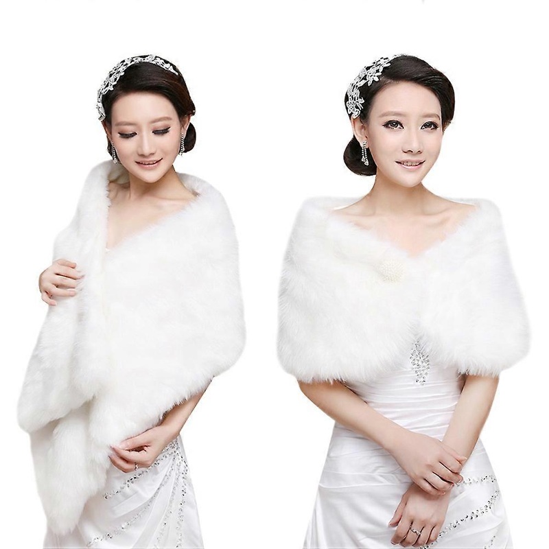 Wedding Cape For Bride Elegant Design Oval Shape Plush Material Shawl Winter Themed Party 1Set | Fruugo SG