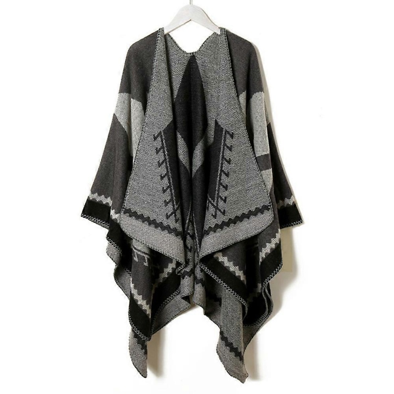Winter Warm Poncho Shawl Wrap Reversible Shawl Thick Cardigan | Fruugo SG