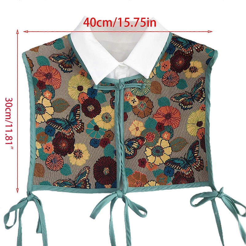 Women Chinese Style Embroidery Half Top Shawl Vintage Flroal Cheongsam Fake Collar Lace-Up Decorative Neck Cover Dickey Short Capelet  8 | Fruugo SG