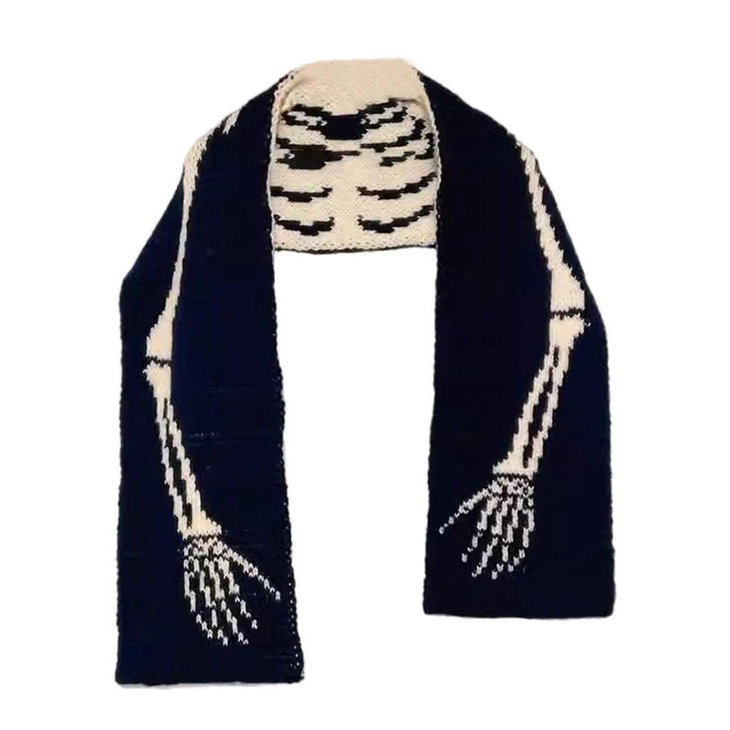 Women Scarf Cartoon Small Warm Collar Knitted Neck Warmer Neckerchief Collar Autumn Winter Neck Scarf Skeleton | Fruugo SG