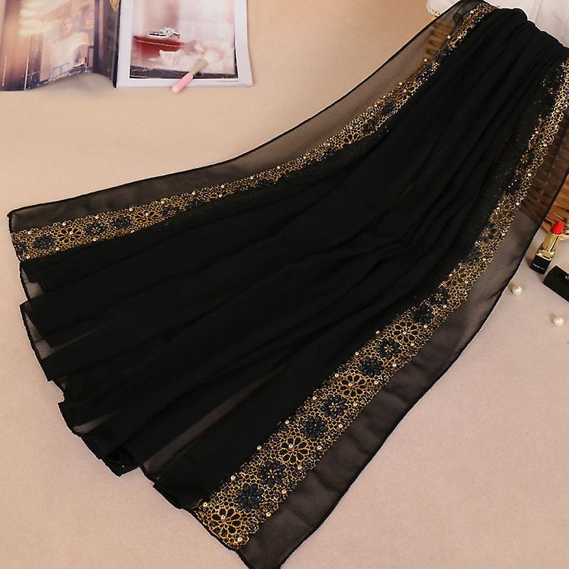 Women Scarf Shawl 2022 Spring And Autumn Chiffon Stitching Lace | Fruugo SG
