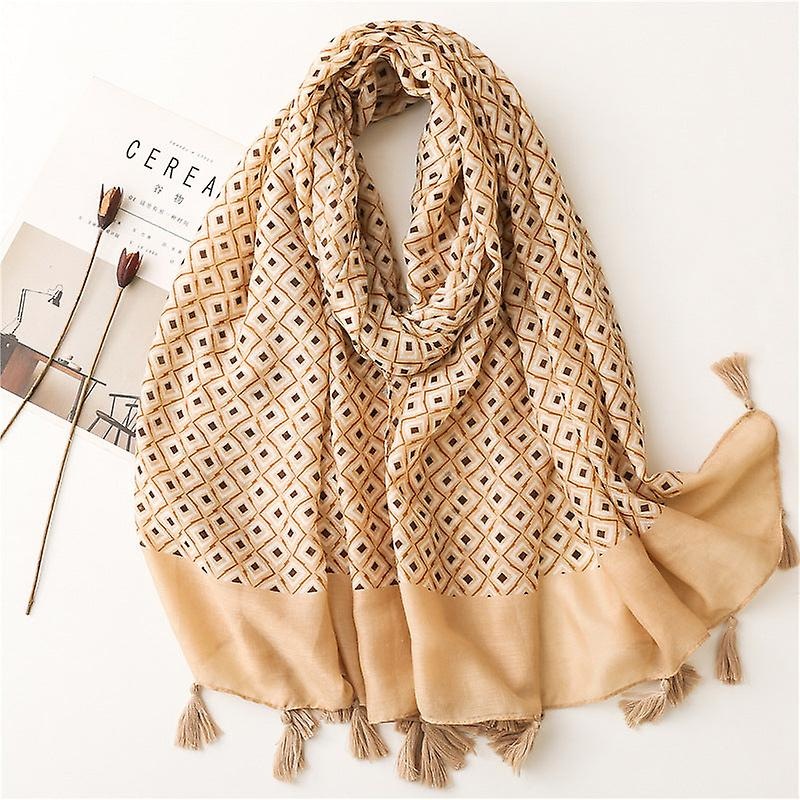 Women Scarf Shawl 2022 Spring And Summer Cotton And Linen Tassel Sun Protection Casual Ws1590 | Fruugo SG