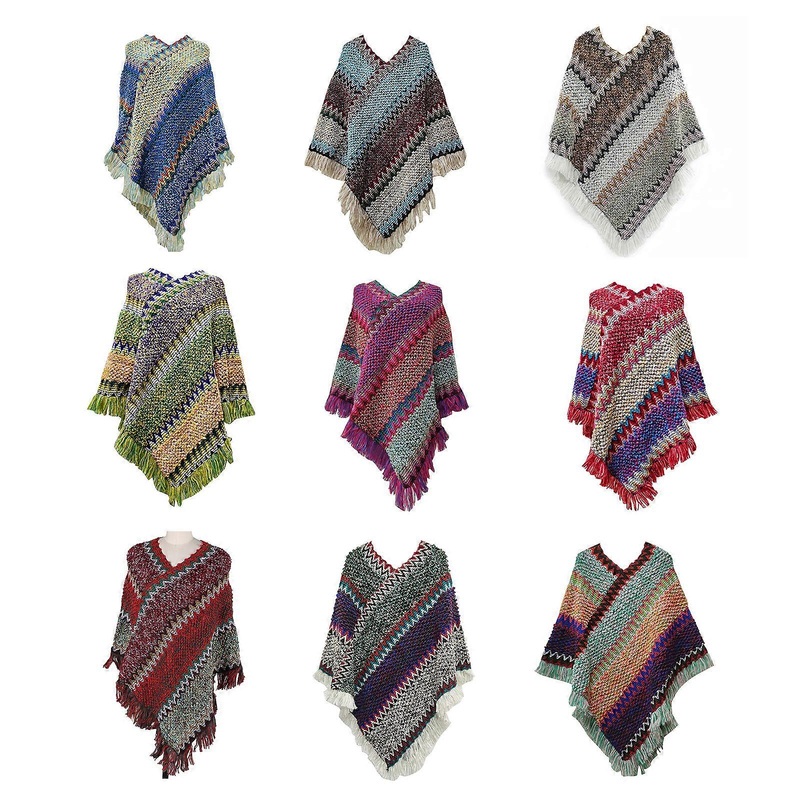 Bohemian Cloak Shawl Scarf Shawl Wraps For Women Shawl Winter Women Scarf Thin Shawls Women Knit Warm Cape Weaved Cloak  Purple yellow | Fruugo SG