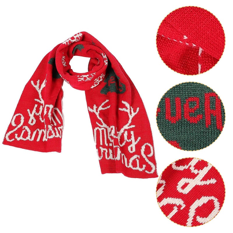 Christmas Elk Pattern Scarf Festive Style Winter Warmth 190x35cm 1Pack | Fruugo SG