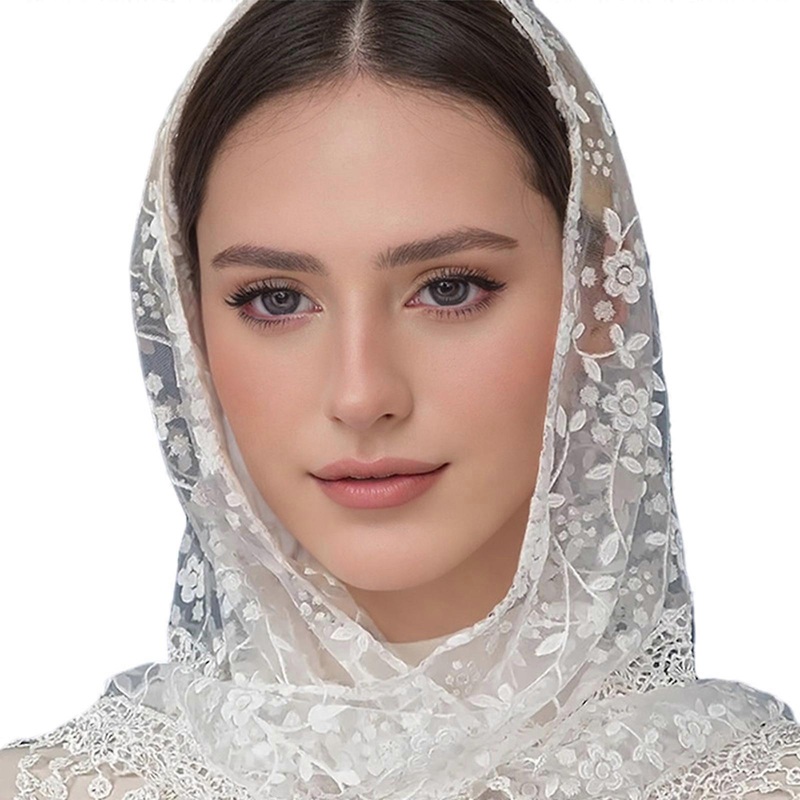 Fashionable Mantilla Wedding Party Shawl for Woman Lace Trim Wrap Casual Scarves Shawl Wrap Foulard Female Mantilla  White | Fruugo SG