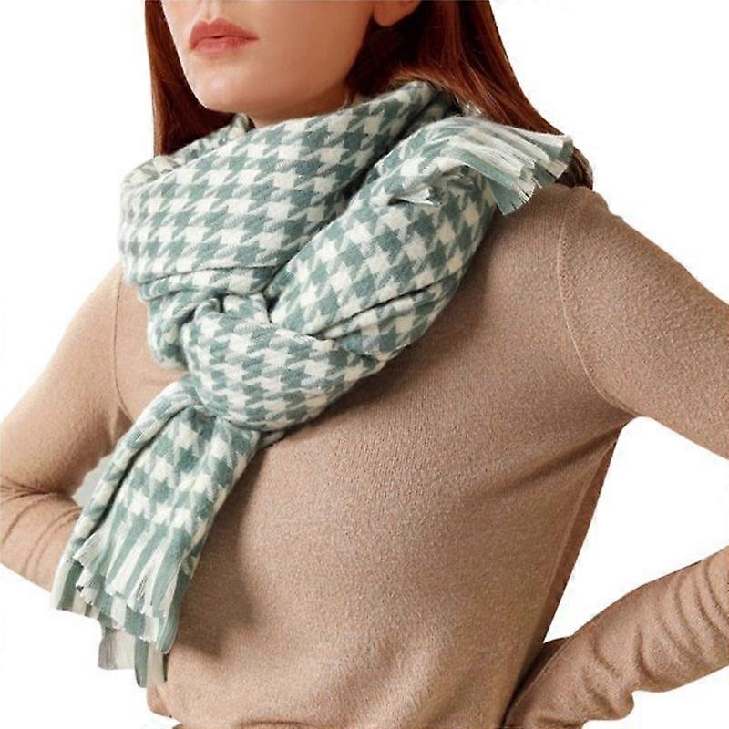 Houndstooth Scarf European and American street style Scarves Female Cashmere Shawl Geometric Shape Long Printed Wraps | Fruugo SG