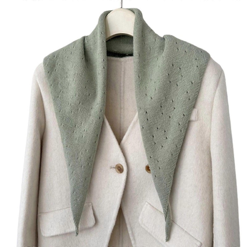 Knit Triangle Scarf for Women Winter Triangle Scarf Female Camping Shopping Shawl Teenagers Long Decorative Scarves  Aqua green | Fruugo SG