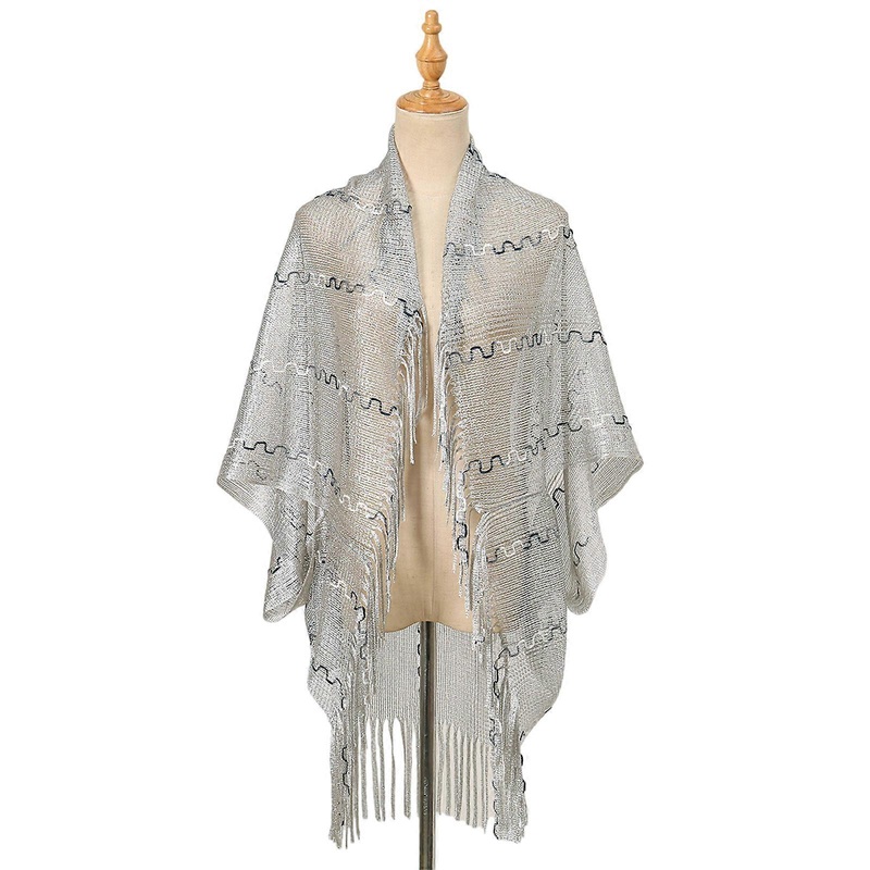Multifunction Shawl Wrap for Women Long Tassels Scarf for Wedding Parties Cool Weather Fashion Shoulder Accessory  Gray | Fruugo SG