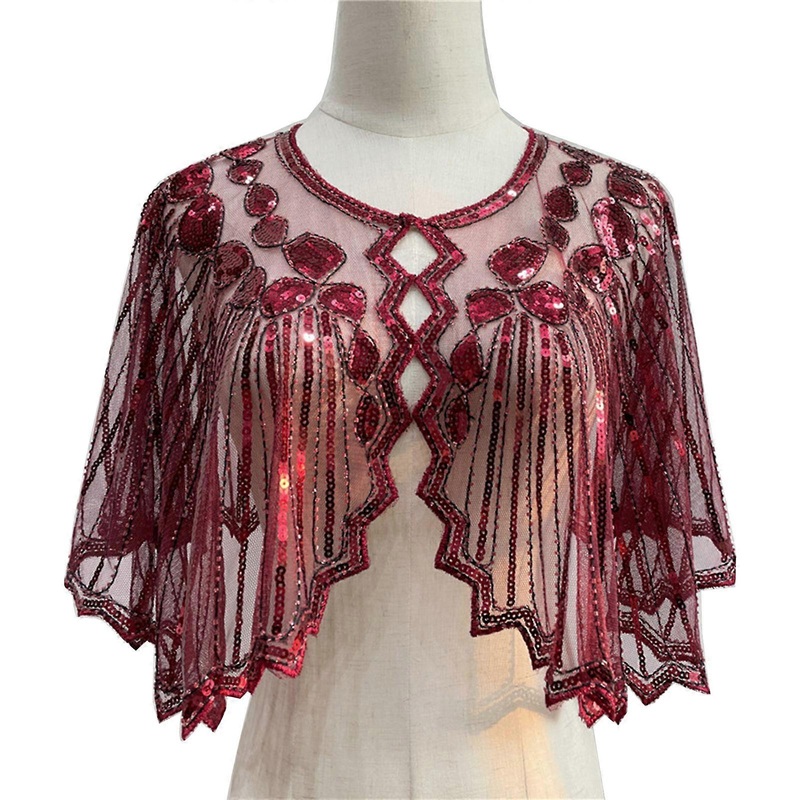 Party Shawl Young and Beautiful for Gatsby Costume for Party Masquerade Sparkling Shawls and Wraps for Evening Party  maroon | Fruugo SG