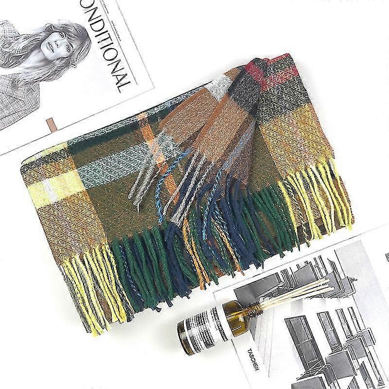 Rhombic lattice women’s fall winter scarf blanket wrap shawl stole warm soft | Fruugo SG