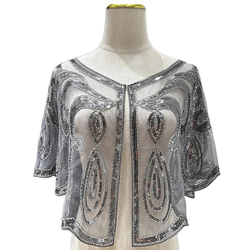 Sequins Decoration Shawl Comfortable Portable Shawl Elegant Retros Laces Shawl for Parties Weddings and Event  302 gray | Fruugo SG