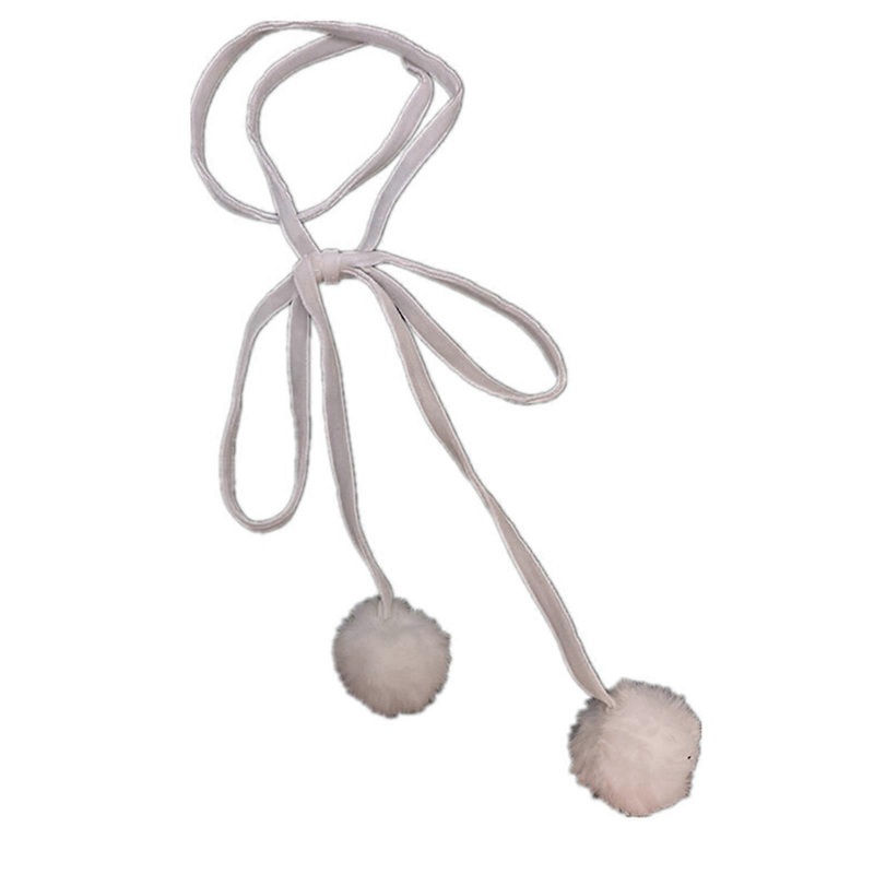 Skinny Scarf For Women Pompoms Neckerchief Hangbag Handle Wrap for Women Handbag Wrap Handle Belt Choker  White | Fruugo SG