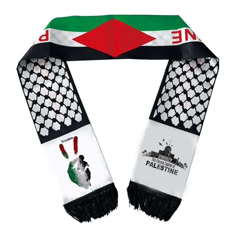 Vibrant Printed Palestine Flags Scarf for Formal Event National Flags Fringed Neck Scarf Satins Sash Multiuse Headscarf | Fruugo SG