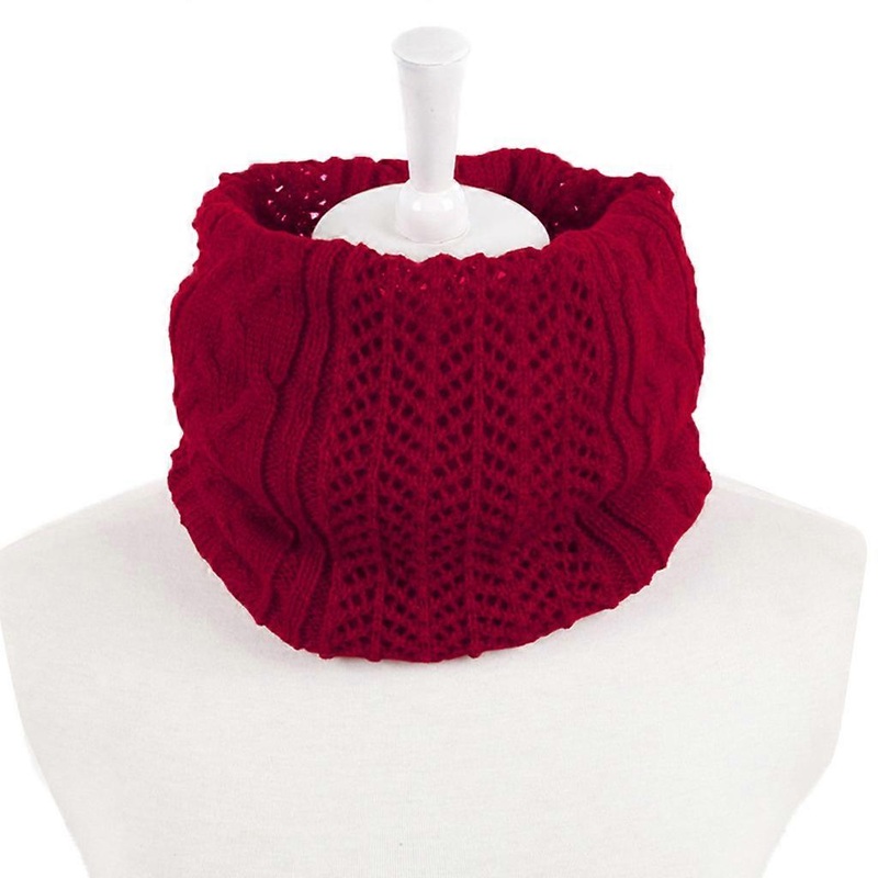 Women Men Winter Twist Cable Knitted Neck Warmer Gaiter Solid Color Outdoor Windproof Stretchy for Infinity Circle Loop Scarf Face Mask  Red | Fruugo SG
