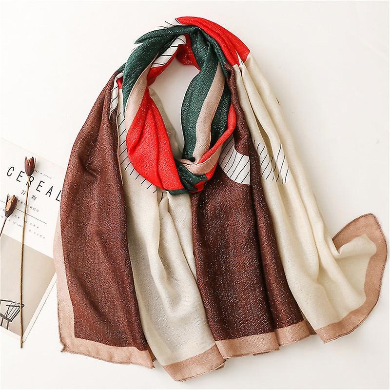 Women Scarf Shawl 2022 Spring And Autumn Cotton Linen Contrast Color Striped Sun Protection | Fruugo SG