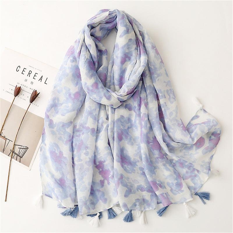 Women Scarf Shawl 2022 Spring Autumn Fresh Cotton And Linen Rendering Tassel | Fruugo SG