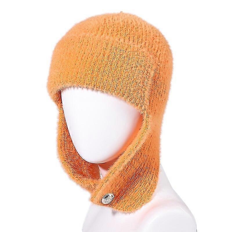 2022 Long Cotton Hat Scarf Integrated Windproof Warm High Quality Thickened Knitted Hat Black Ladies Winter Outdoor Fashion | Fruugo SG