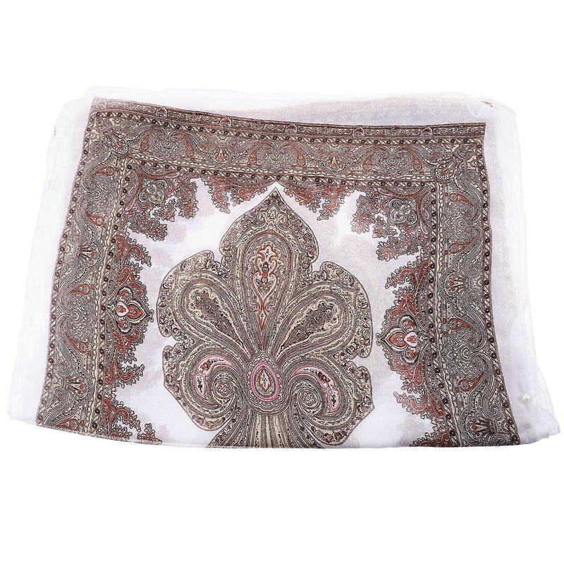 Elegant Versatile Scarf Women Casual 160x95cm White Chiffon 1Pcs | Fruugo SG
