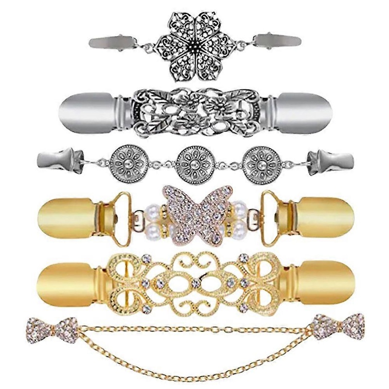 Retro Cardigan Clips Decorative Dress Clips For Clothes Scarves Shawls Sweaters Reusable Adjustable 6Set | Fruugo SG