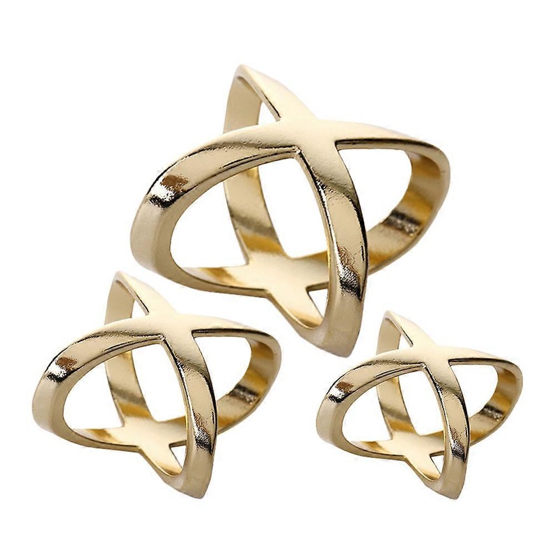 Scarf Ring Jewelry X-Shaped Scarf Ring Buckle Simple Golden Alloy 3Pcs | Fruugo SG