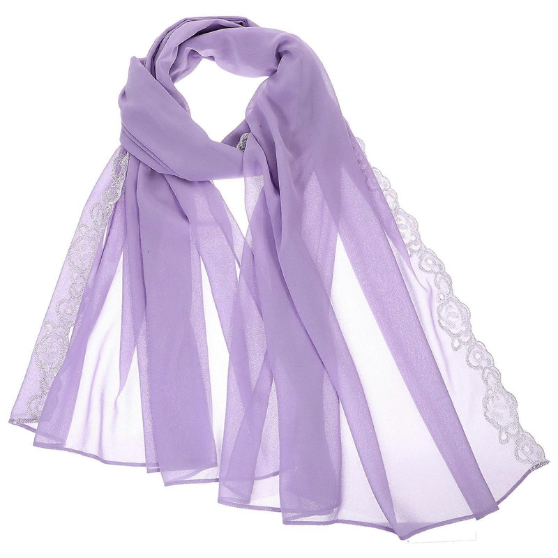 Scarves For Women Lightweight Fashion Accessory Lace Style Purple 180x25cm 1Pcs | Fruugo SG