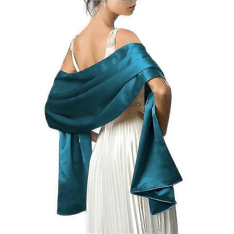 Shawl Evening Dress Wrap Wedding Satin Solid Shawl Shrug (dark Green) | Fruugo SG
