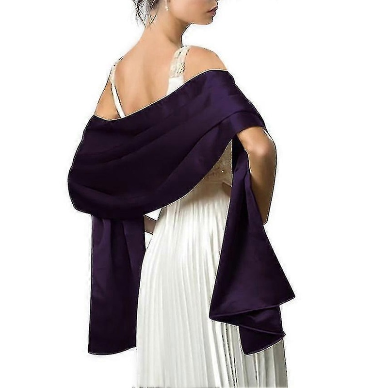 Shawl Evening Dress Wrap Wedding Satin Solid Shawl Shrug (dark Purple) | Fruugo SG
