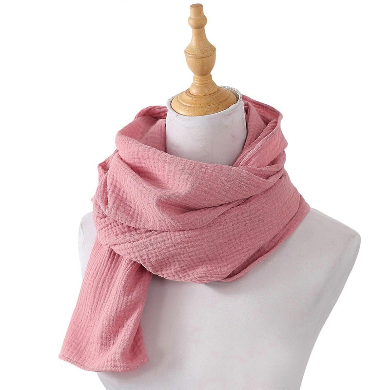 Soft and Breathable Cotton Muslin Scarf Double Layer Neckerchief for Women Multifunctional Nursing Cover 65x180cm  Rubber pink | Fruugo SG