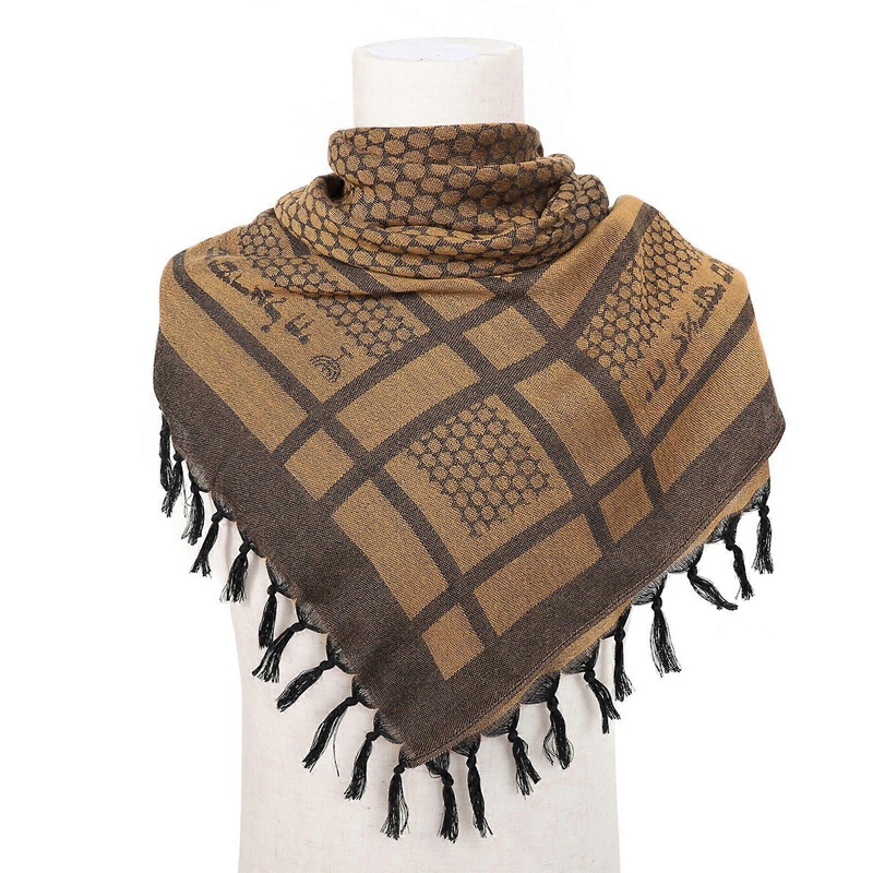 Tactically Adult Arab Scarf Multi Purpose Jacquard Pattern Keffiyeh Headscarf Middle Eastern Style Religious Scarf  Camel | Fruugo SG