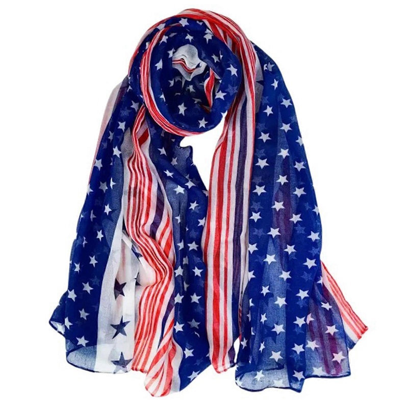 Trendy Versatile Large Scarf Shawl for Independence Day Celebrations Star Print Scarf, Soft and Comfortable | Fruugo SG
