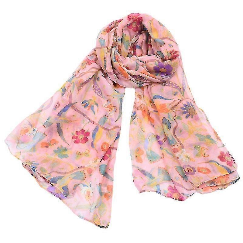 Unique Women’s Floral Scarves: Chiffon Flowers Birds Printed Scarf | Fruugo SG
