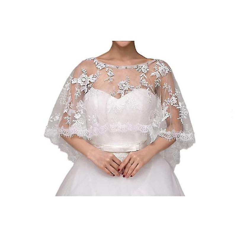 Women Lace Wedding Shawls Wrap Bridal Embroidered Shrug Bolero Cape, White (a-1b) | Fruugo SG