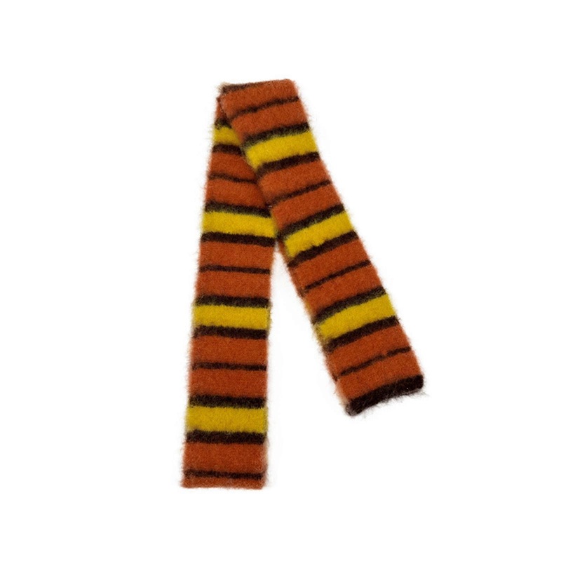 Women Skinny Scarf Thin Stripes Belt Long Tie Scarf Bag Furry Handle Wrap Choker Subculture Scarf for Y2K Style  orange stripes | Fruugo SG
