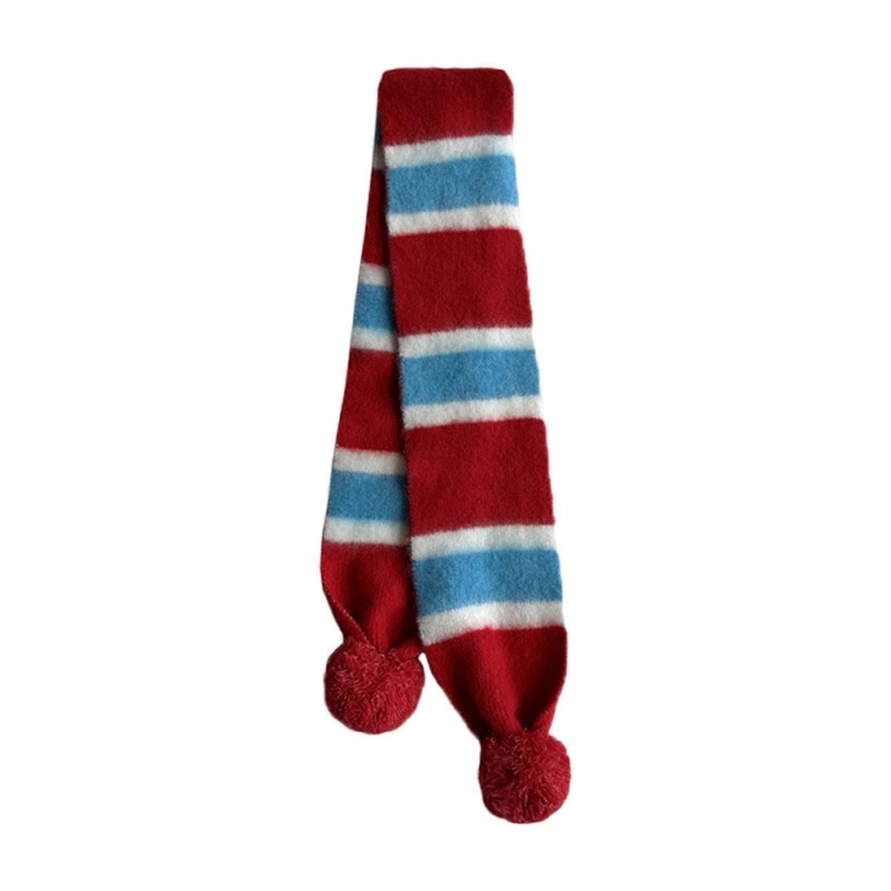 Women Winter Neck Warmer Stylish Scarf Cold Weather Striped Neck Wrap Winter Thicken Windproof Soft Scarf  Red | Fruugo SG
