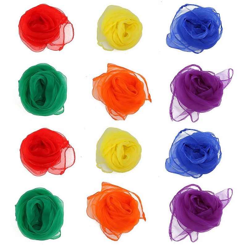 12pcs Hemmed Square Juggling Dance Scarves (Assorted Color) | Fruugo SG